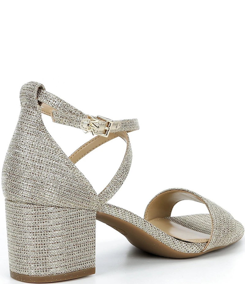 Michael Kors Serena Sparkle Ankle Wrap Block Heel Dress Sandals