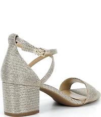 Michael Kors Serena Sparkle Ankle Wrap Block Heel Dress Sandals