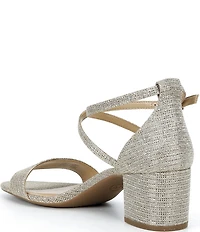 Michael Kors Serena Sparkle Ankle Wrap Block Heel Dress Sandals