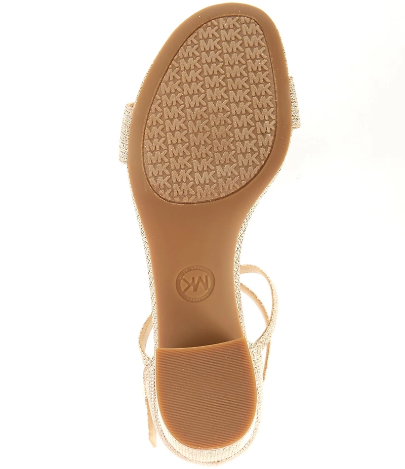 Michael Kors Serena Sparkle Ankle Wrap Block Heel Dress Sandals