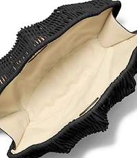Michael Kors Shelly Small Rattan Shell Clutch