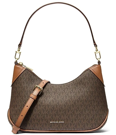 Michael Kors Signature Jet Set Medium Convertible Pouchette Crossbody Bag