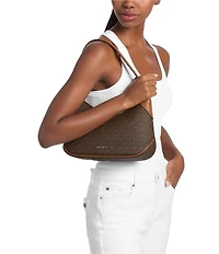 Michael Kors Signature Jet Set Medium Convertible Pouchette Crossbody Bag