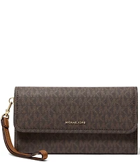 Michael Kors Signature Jet Set Medium Flap Double Zip Wristlet