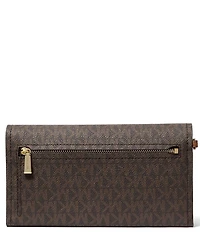 Michael Kors Signature Jet Set Medium Flap Double Zip Wristlet