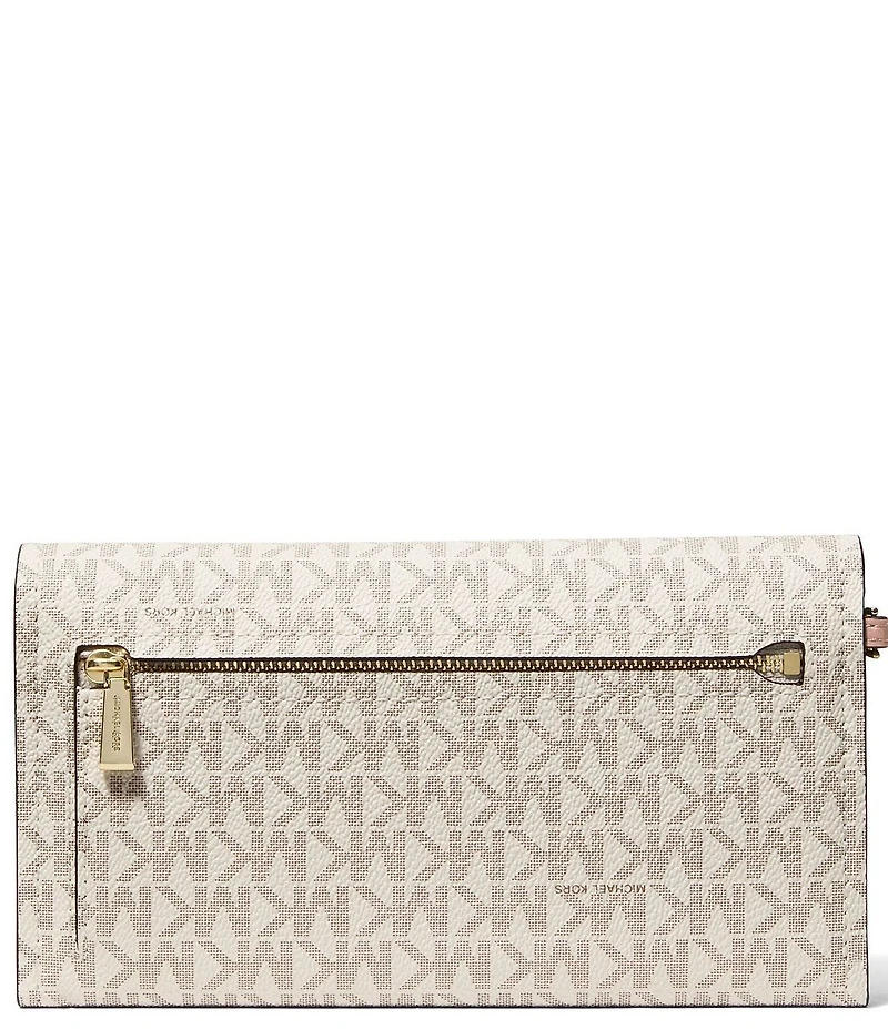 Michael Kors Signature Jet Set Medium Flap Double Zip Wristlet