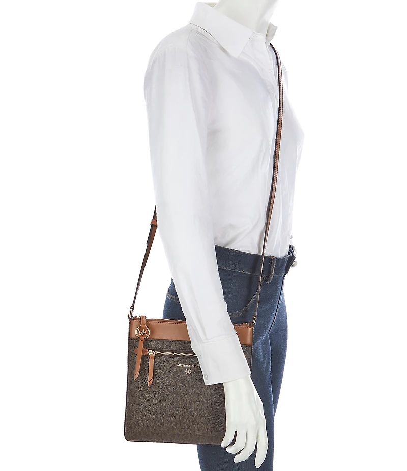 Michael Kors Jet Set Signature Logo Small Flat Crossbody Bag