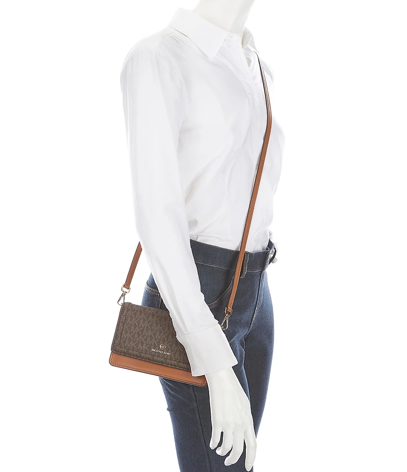 Michael Kors Signature Logo Jet Set Small Phone Crossbody Bag