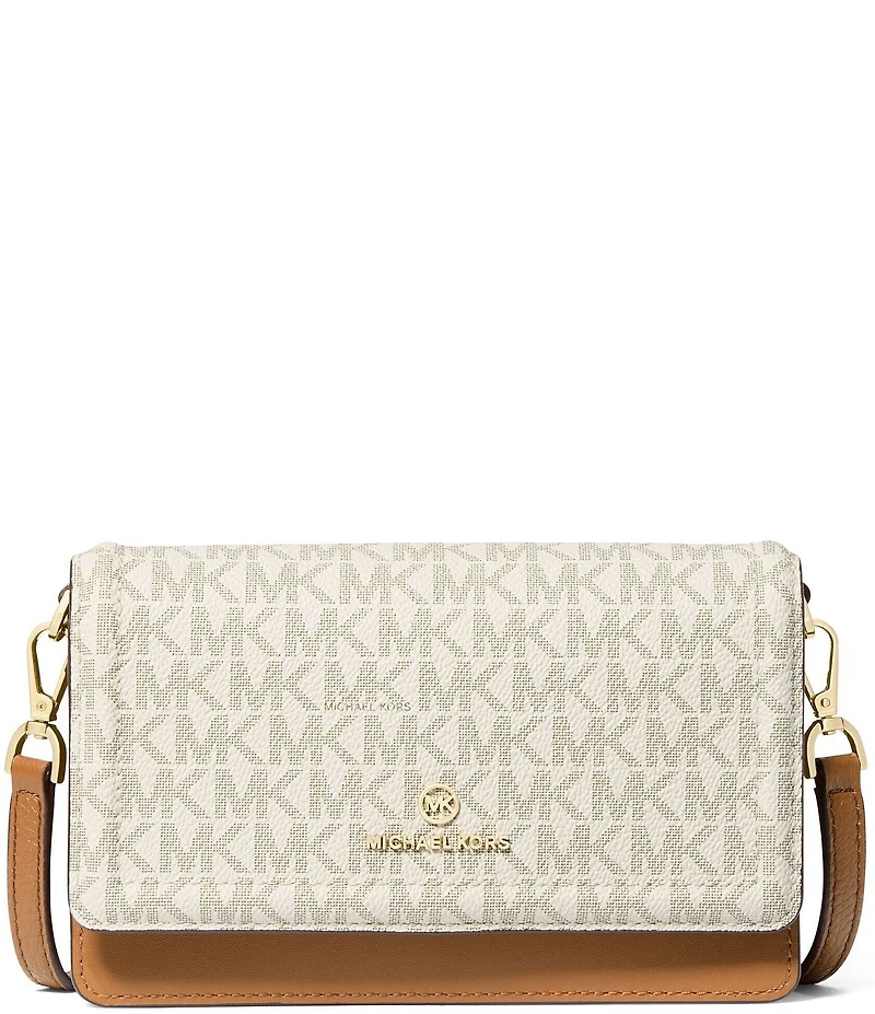 Michael Kors Signature Logo Jet Set Small Phone Crossbody Bag