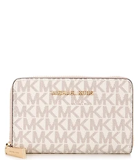 Michael Kors Signature Logo Jet Set Small Zip Around Card Case