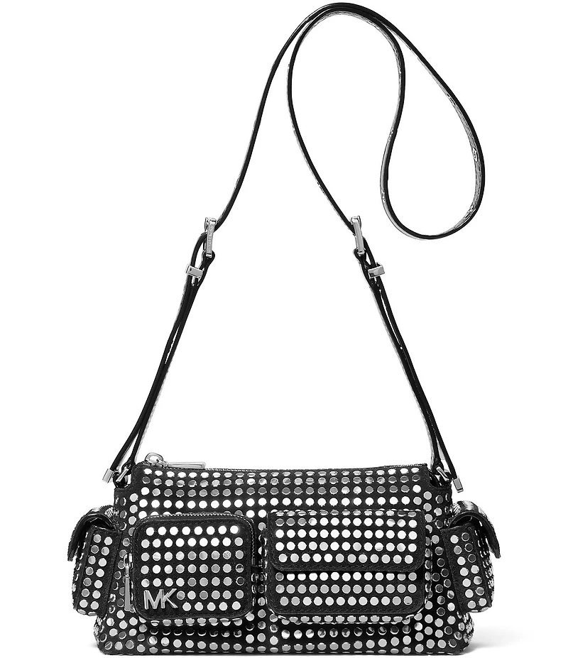 Michael Kors Dakota Small Suede Studded Pocket Crossbody Bag