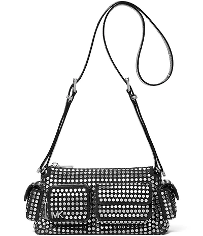 Michael Kors Dakota Small Suede Studded Pocket Crossbody Bag