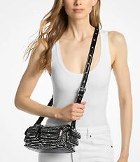 Michael Kors Dakota Small Suede Studded Pocket Crossbody Bag
