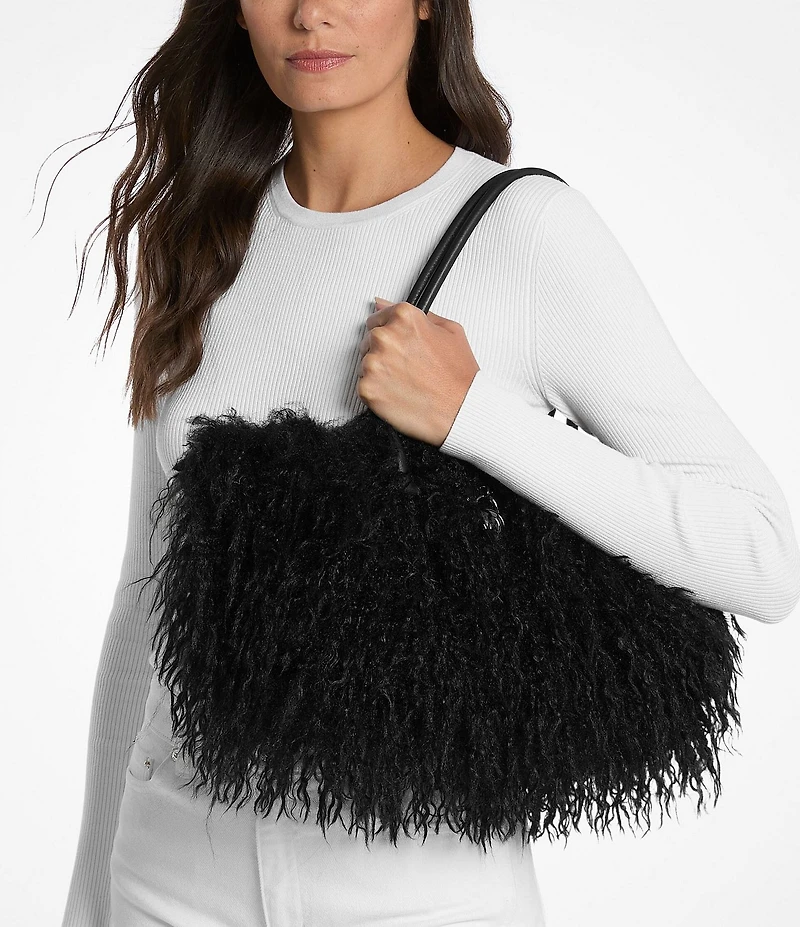 Michael Kors Small East-West Shearling Satchel Bag