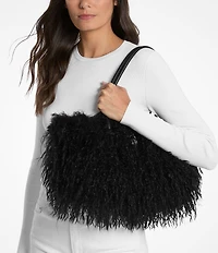 Michael Kors Small East-West Shearling Satchel Bag