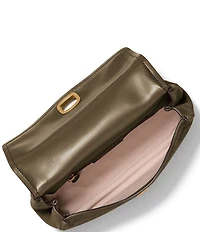 Michael Kors Suede Small Bryant Turnlock Convertible Chain Shoulder Bag