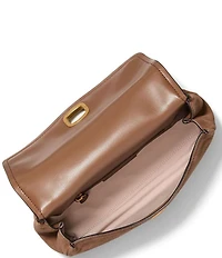 Michael Kors Suede Small Bryant Turnlock Convertible Chain Shoulder Bag
