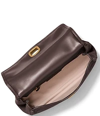 Michael Kors Suede Small Bryant Turnlock Convertible Chain Shoulder Bag