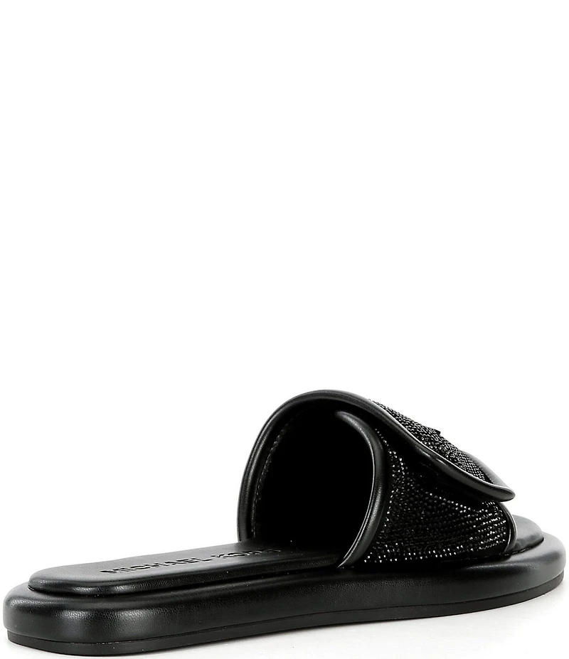 Michael Kors Suki Suede Crystal Embellished Slide Sandals