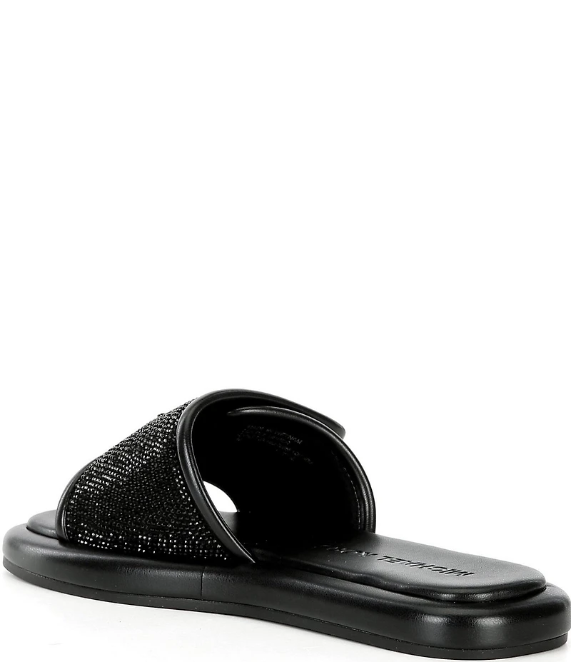 Michael Kors Suki Suede Crystal Embellished Slide Sandals