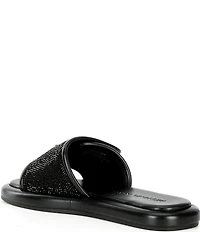 Michael Kors Suki Suede Crystal Embellished Slide Sandals