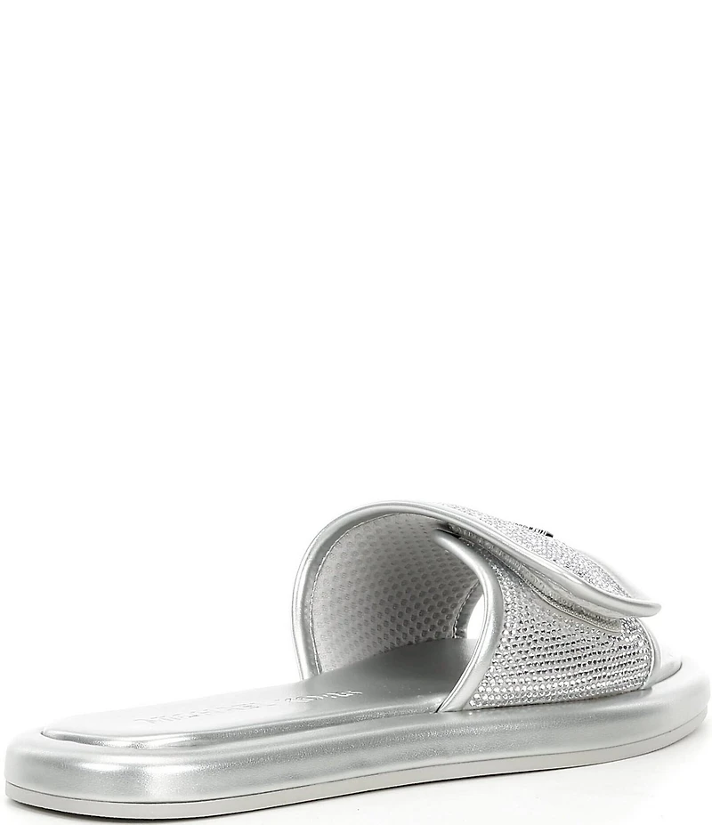 Michael Kors Suki Suede Crystal Embellished Slide Sandals