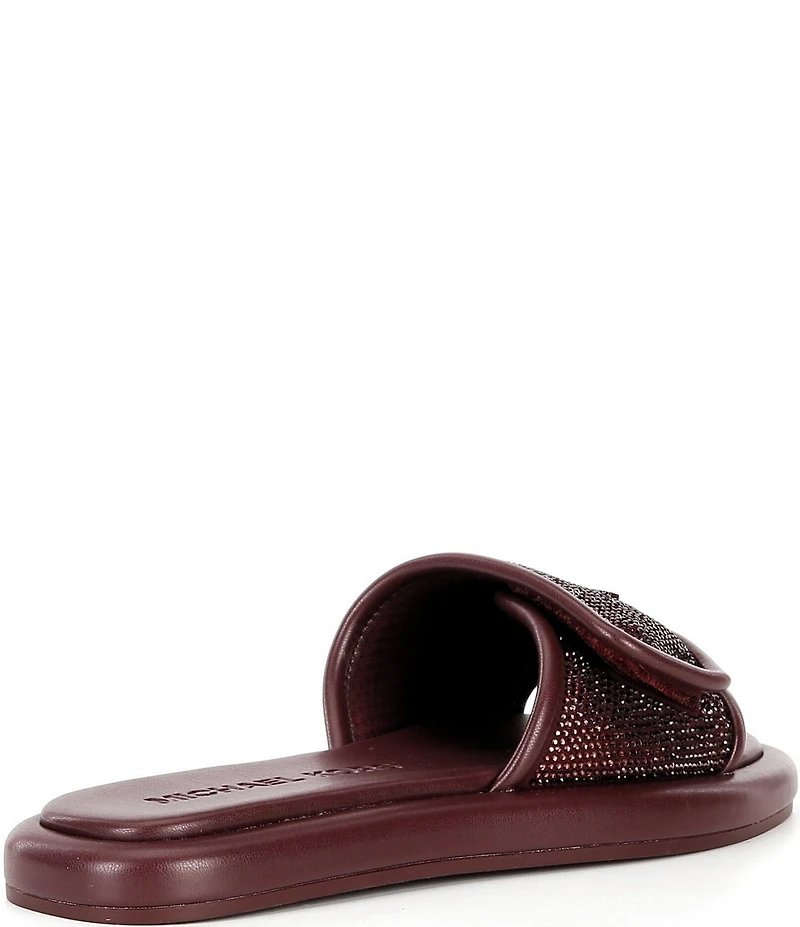 Michael Kors Suki Suede Crystal Embellished Slide Sandals