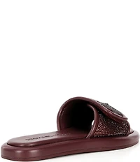 Michael Kors Suki Suede Crystal Embellished Slide Sandals