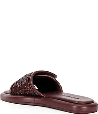 Michael Kors Suki Suede Crystal Embellished Slide Sandals