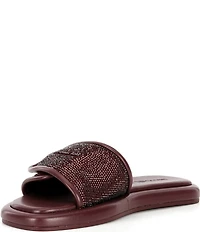 Michael Kors Suki Suede Crystal Embellished Slide Sandals