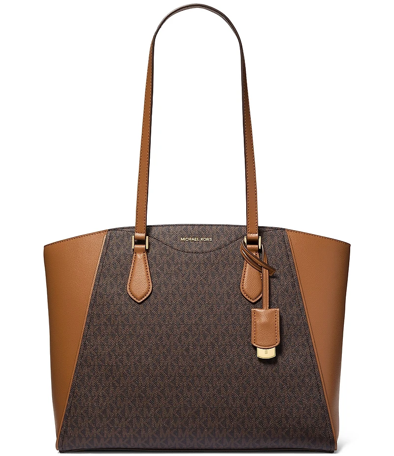 Michael Kors Taryn Large Signature Logo and Leather Tote Bag