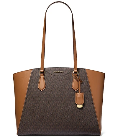 Michael Kors Taryn Large Signature Logo and Leather Tote Bag
