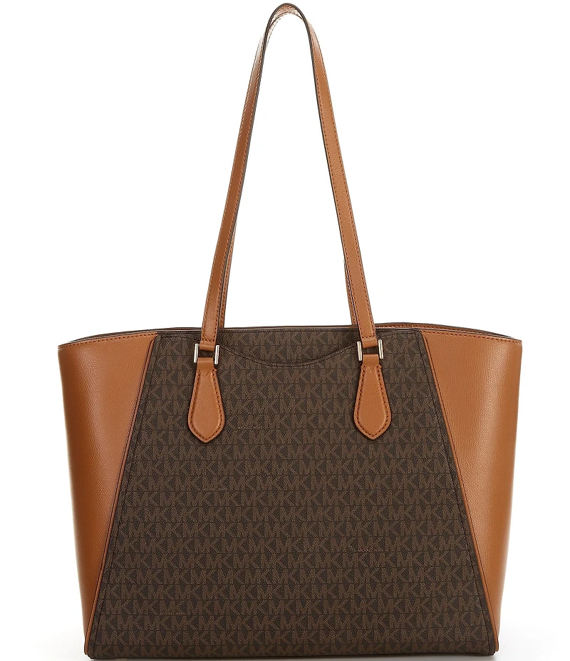 Michael Kors Taryn Large Signature Logo and Leather Tote Bag