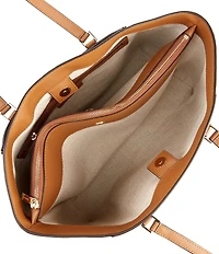 Michael Kors Taryn Large Signature Logo and Leather Tote Bag
