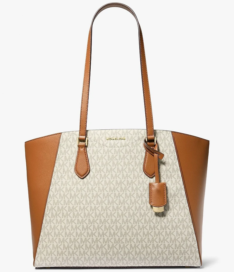 Michael Kors Taryn Large Signature Logo and Leather Tote Bag
