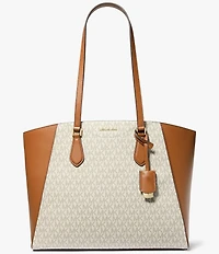 Michael Kors Taryn Large Signature Logo and Leather Tote Bag