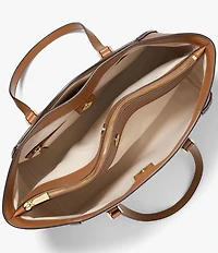 Michael Kors Taryn Large Signature Logo and Leather Tote Bag