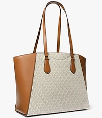 Michael Kors Taryn Large Signature Logo and Leather Tote Bag