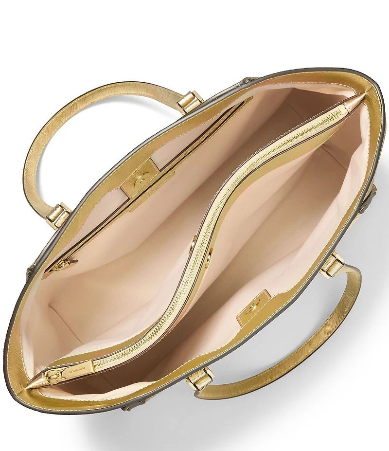 Michael Kors Taryn Metallic Large Multi-Function Tote Bag