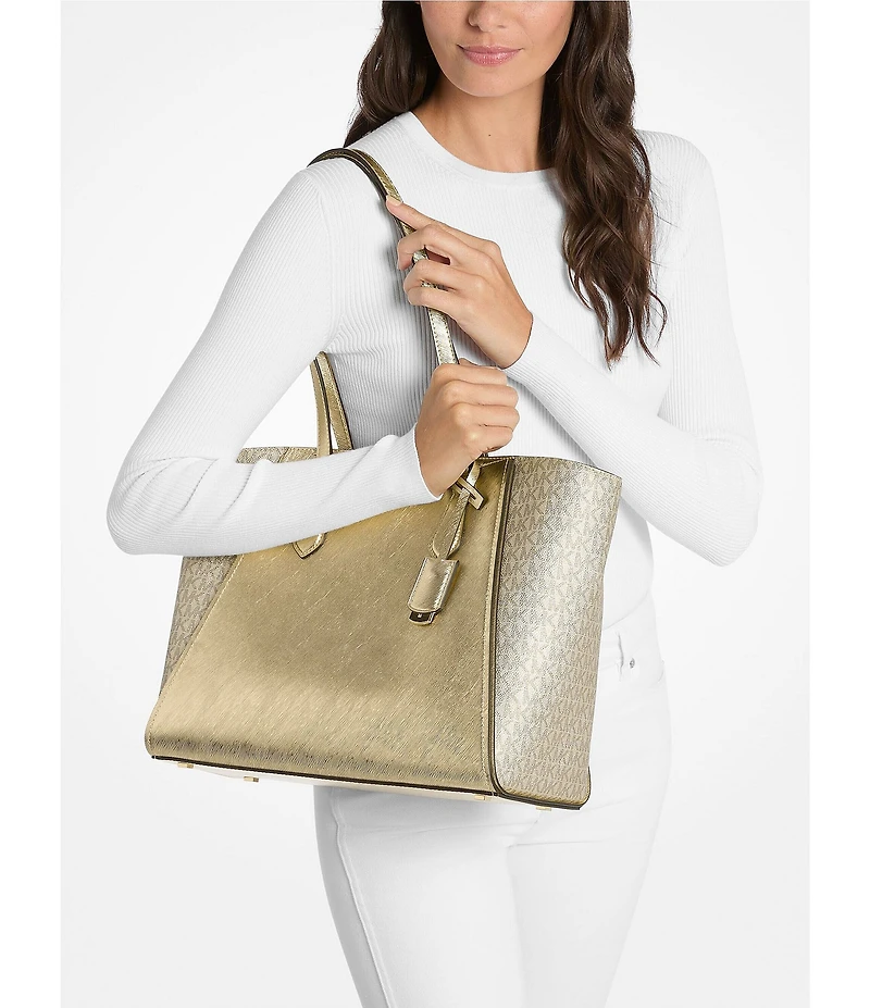Michael Kors Taryn Metallic Large Multi-Function Tote Bag