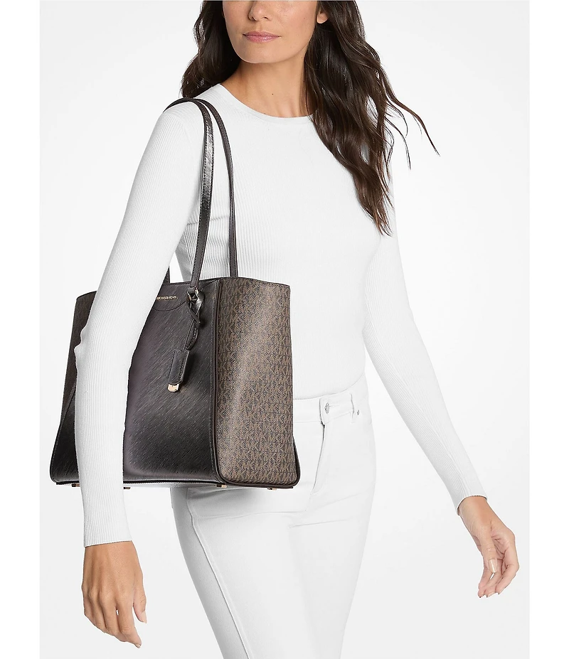 Michael Kors Taryn Metallic Large Multi-Function Tote Bag