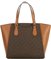 Michael Kors Taryn Signature Logo and Leather Tote Bag