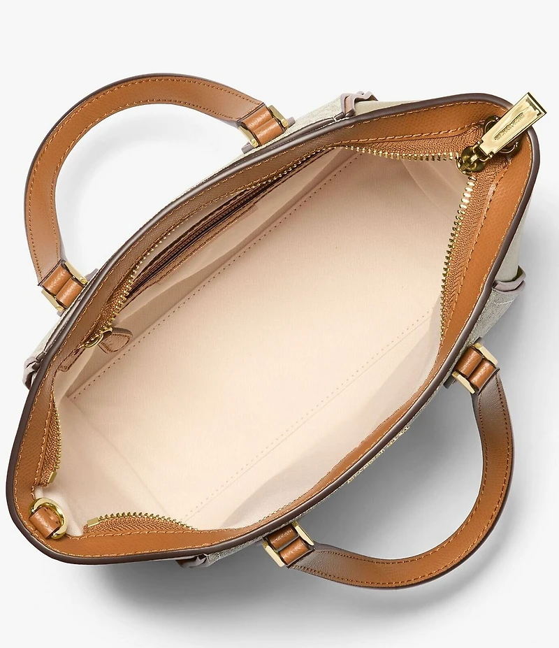 Michael Kors Taryn Signature Logo and Leather Tote Bag