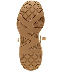 Michael Kors Toni Distressed Leather and Faux Shearling Trainer Wedge Sneakers