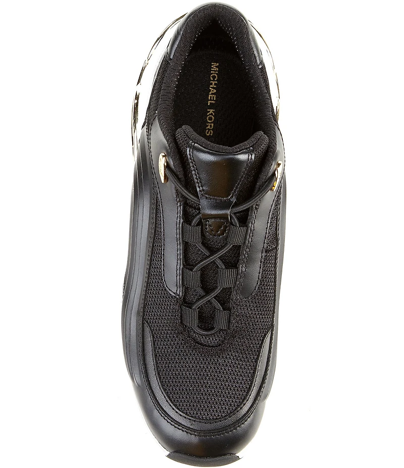 Michael Kors Toni Leather and Mesh Slip On Open Chain Wedge Sneakers