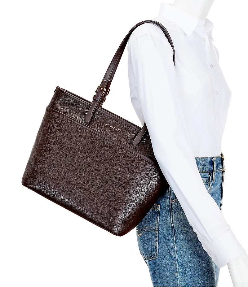 Michael Kors Winston Medium Gold Accents Pocket Tote Bag