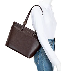 Michael Kors Winston Medium Gold Accents Pocket Tote Bag