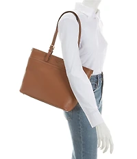 Michael Kors Winston Medium Gold Accents Pocket Tote Bag