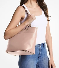 Michael Kors Winston Medium Gold Accents Pocket Tote Bag