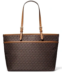 Michael Kors Winston Nylon Signature Logo Large Multifunction Pocket Contrast Trim Tote Bag